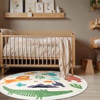 Lastenhuoneen matto Linento Woopamuk109, Ø100cm, monivärinen