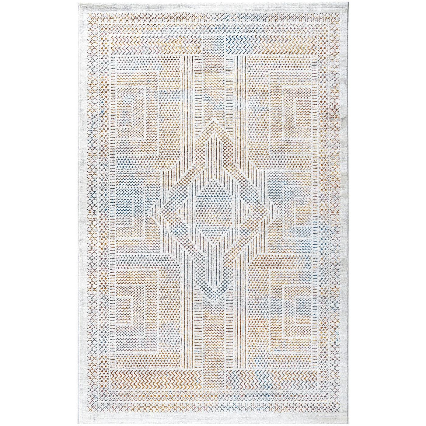 Matto Linento Paradise M0147 240x330cm luonnonvalkoinen/sininen
