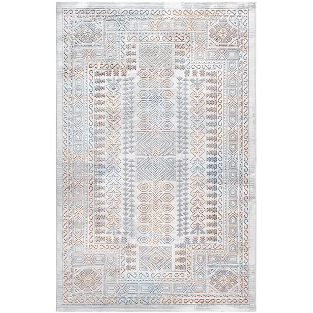 Käytävämatto Linento Paradise M0148 80x300cm luonnonvalkoinen/sininen
