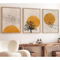 Taulusetti Linento Sunset Trio, 50x70cm, oranssi