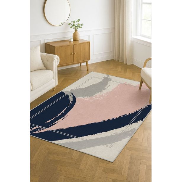 Käytävämatto Linento HM-CRP25-49, 80x140cm, vaaleanpunainen/sininen