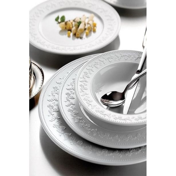 Lautassetti Linento Helmi, 24 osaa, valkoinen