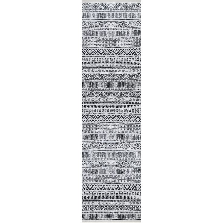 Käytävämatto Linento Ari 80x300cm mustavalkoinen