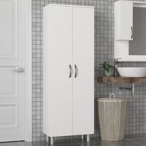Kylpyhuoneen kaappi Linento Furniture Arizona 2, 59.4x173.6cm, valkoinen, Verkkokaupan poistotuote