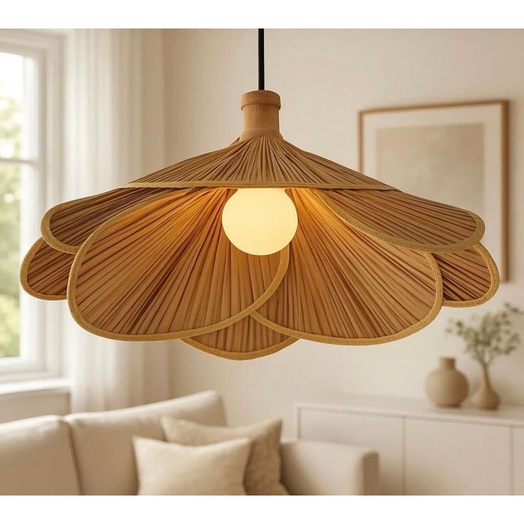 Riippuvalaisin Linento Lighting BRZ-343407, ø50cm, E27, max. 40W, IP20, bambu