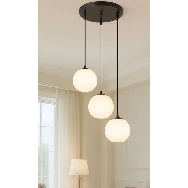 Riippuvalaisin Linento Lighting Helmi Trio, 3-osainen, E27, max. 40W, IP20