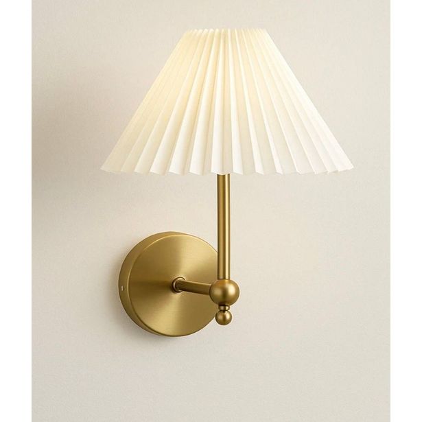 Seinävalaisin Linento Lighting BRZ-343402, ø10-22cm, E27, max. 40W, IP20, kulta/kerma