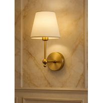 Seinävalaisin Linento Lighting BRZ-540061, ø10-15cm, E27, max. 40W, IP20, kulta/valkoinen