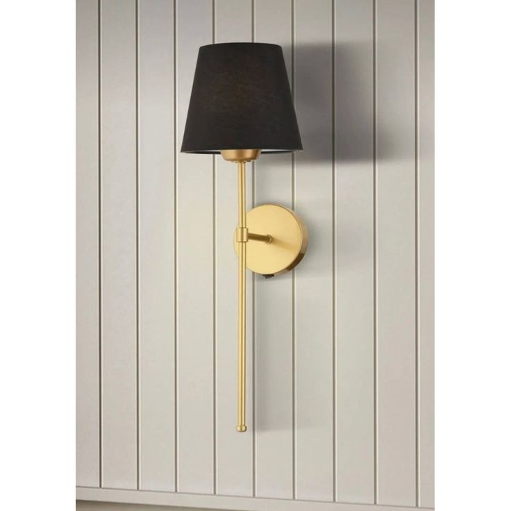 Seinävalaisin Linento Lighting BRZ-540063, ø10-15cm, E27, max. 40W, IP20, kulta/musta