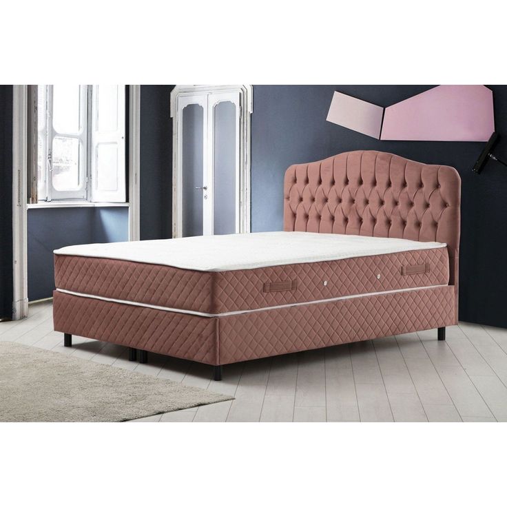 Sänkypaketti Linento Furniture Vassi, pussijousitus, ilman pehmustekerrosta, himmeä roosa, eri kokoja