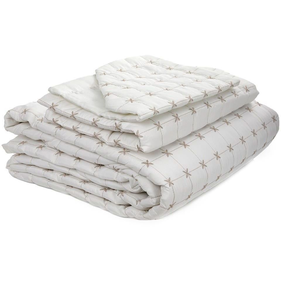 Parivuoteen päiväpeitto + 2 tyynyliinaa Linento Yildiz, 250x260cm + 55x75cm, kerma
