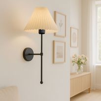 Seinävalaisin Linento Lighting 241988, ø22cm, E27, max. 40W, IP20, kerma/musta