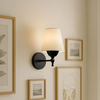 Seinävalaisin Linento Lighting 242014, ø13cm, E27, max. 40W, IP20, kerma/musta