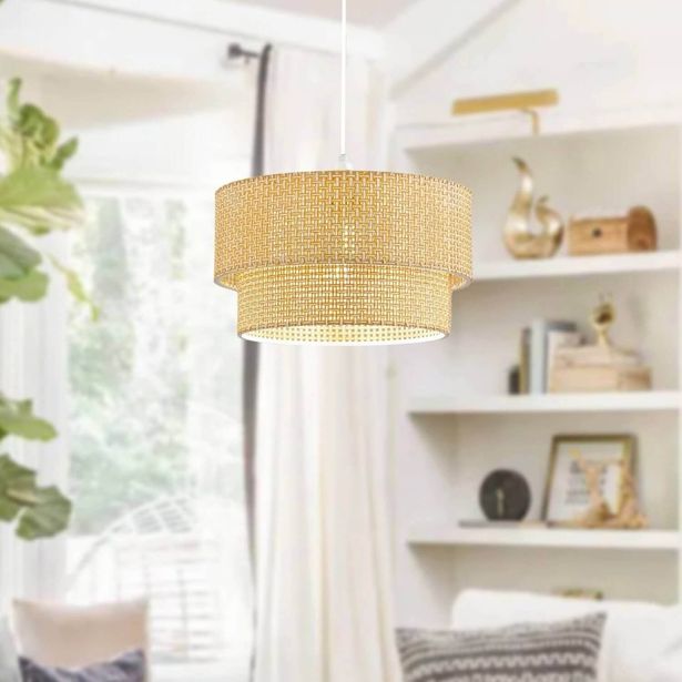 Riippuvalaisin Linento Lighting 242005, ø30cm, E27, max. 40W, IP20, beige/valkoinen