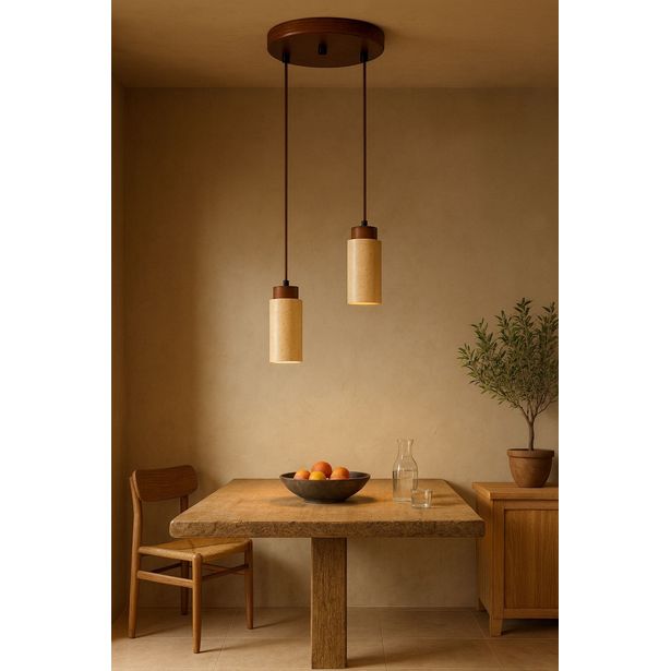Riippuvalaisin Linento Lighting Babil B, 2-osainen, GU10, IP20, max. 10W, tummanruskea/beige