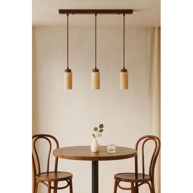 Riippuvalaisin Linento Lighting Babil R, 3-osainen, GU10, IP20, max. 10W, tummanruskea/beige