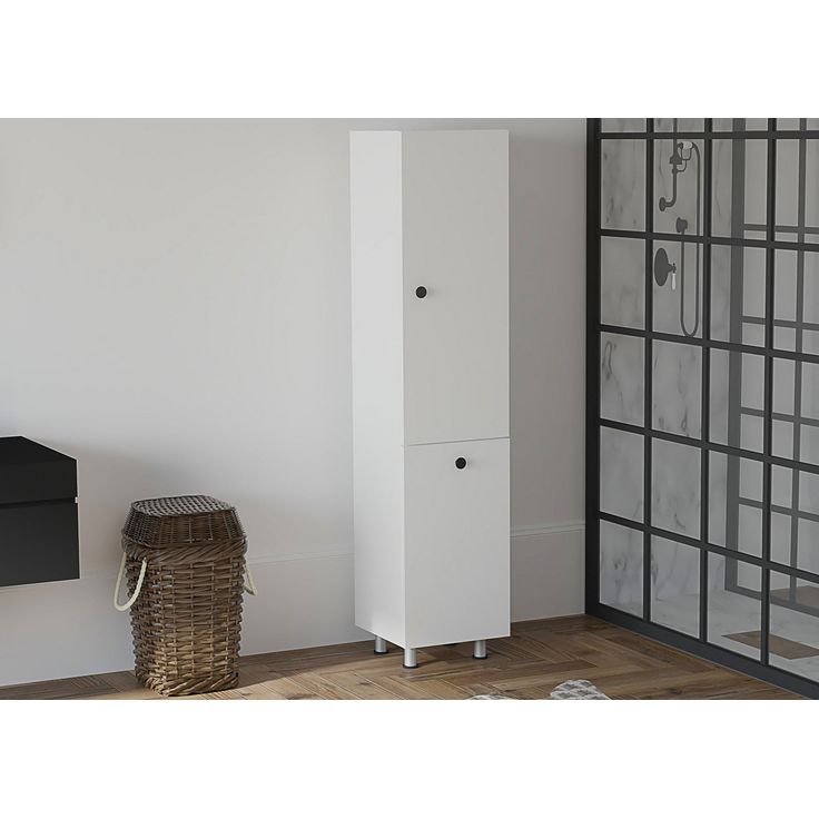 Kylpyhuoneen kaappi Linento Furniture Lipa, 35 x 154.8cm, valkoinen