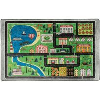 Lastenhuoneen matto Linento Traffic 140x190cm vihreä