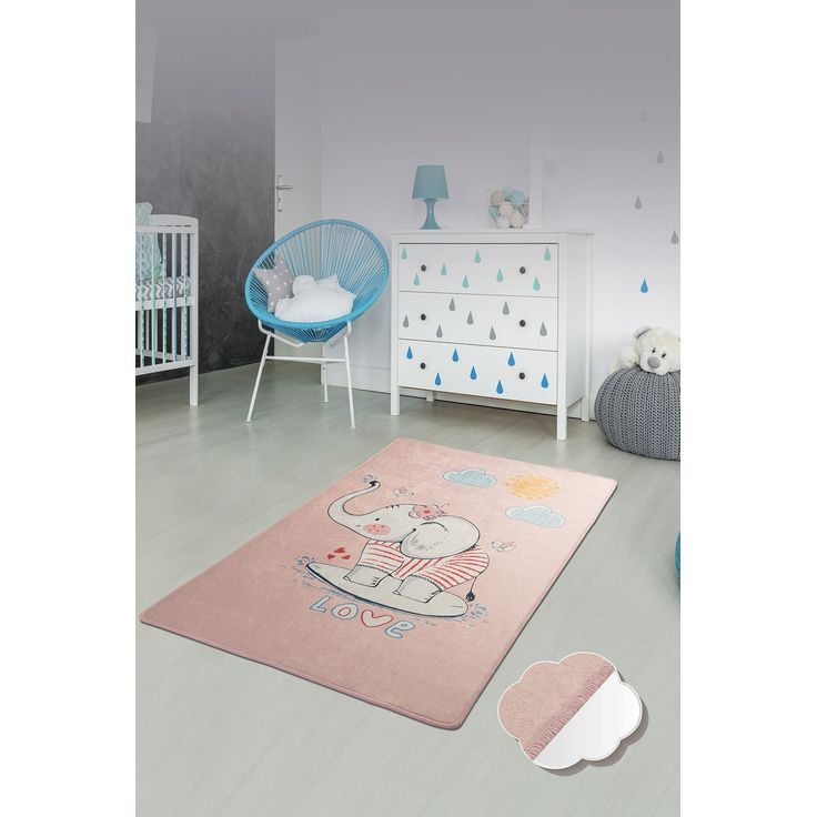 Lastenhuoneen matto Linento Lovely, 140x190cm, vaaleanpunainen