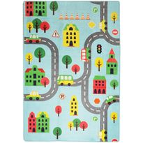 Lastenhuoneen matto Linento Road 140x190cm sininen