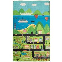 Lastenhuoneen matto Linento Happy City, 140x190cm, monivärinen