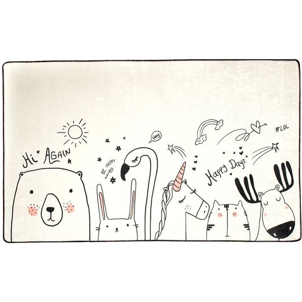 Lastenhuoneen matto Linento Be Happy 100x160cm vaalea