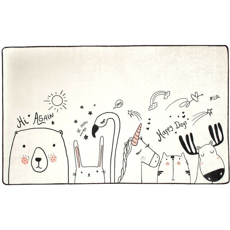 Lastenhuoneen matto Linento Be Happy 100x160cm vaalea