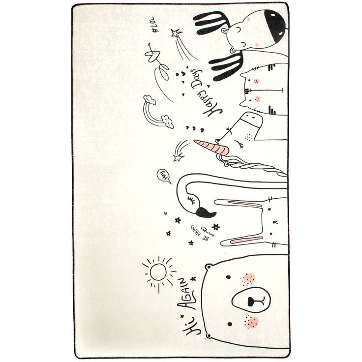Lastenhuoneen matto Linento Be Happy, 140x190cm, valkoinen