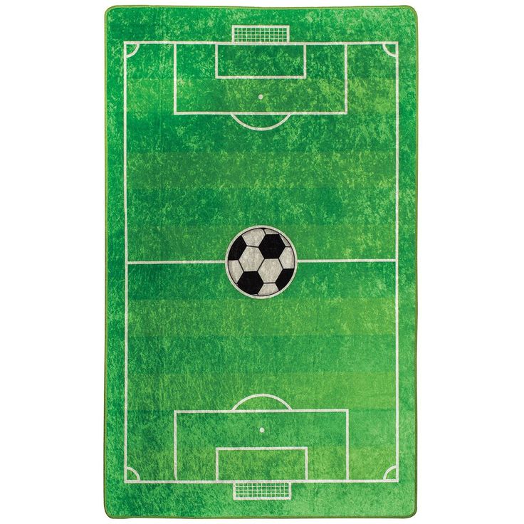 Lastenhuoneen matto Linento Football vihreä, eri kokoja