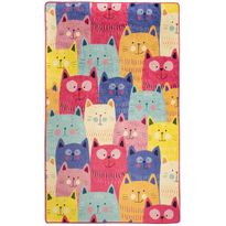 Lastenhuoneen matto Linento Cats 10 100x160cm monivärinen, Verkkokaupan poistotuote