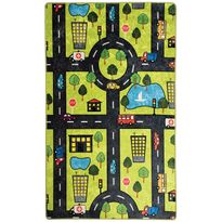 Lastenhuoneen matto Linento Green City 140x190cm vihreä