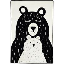 Lastenhuoneen matto Linento Bears, musta/valkoinen, eri kokoja