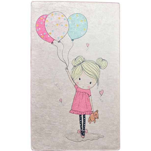 Lastenhuoneen matto Linento Little Girl 140x190cm pinkki