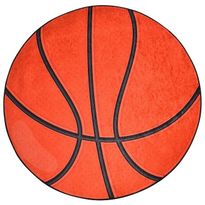 Pyöreä lastenhuoneen matto Linento Basketball, Ø200cm, oranssi