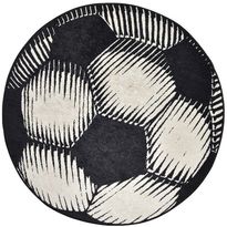 Pyöreä lastenhuoneen matto Linento Ball, Ø200cm, musta/valkoinen