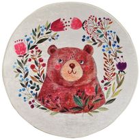 Pyöreä lastenhuoneen matto Linento Bears Garden, punainen/ruskea, eri kokoja
