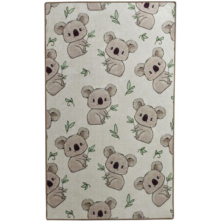 Lastenhuoneen matto Linento Koala, 140x190cm, harmaa