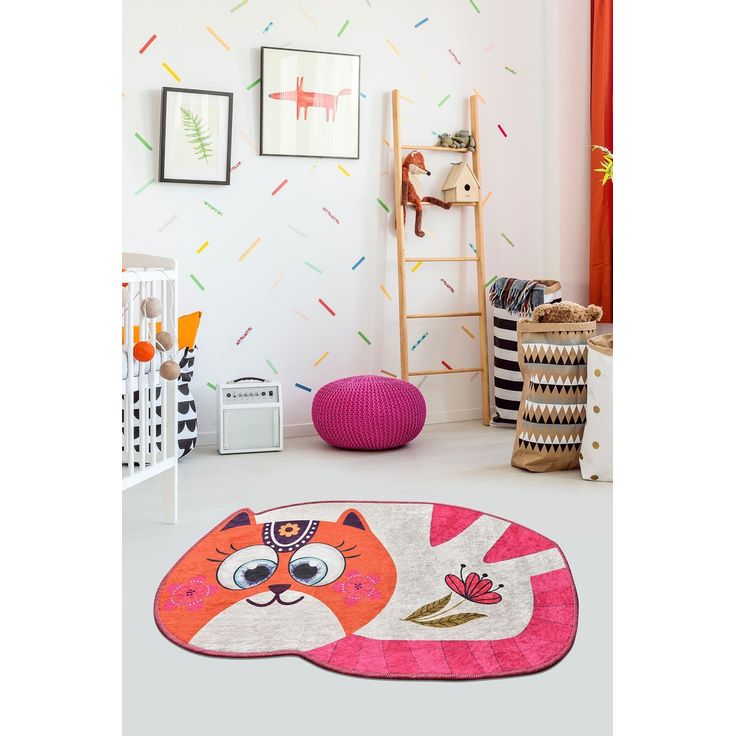 Lastenhuoneen matto Linento Grande Getto, 100x160cm, pinkki/oranssi