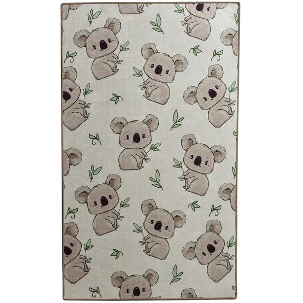 Lastenhuoneen matto Linento Koala, 80x120cm, harmaa