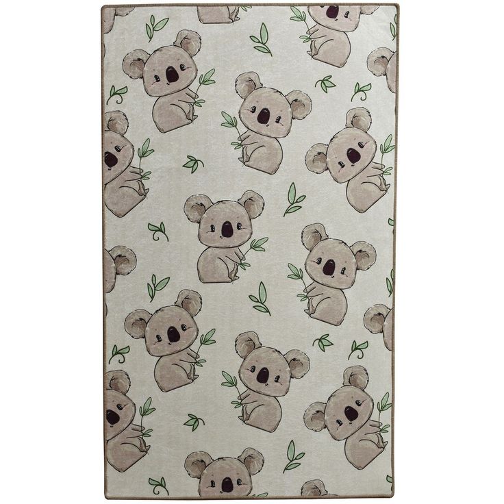 Lastenhuoneen matto Linento Koala, 80x120cm, harmaa
