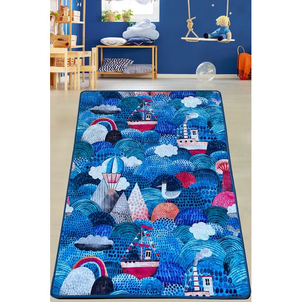 Lastenhuoneen matto Linento Superior, 200x290cm, sininen