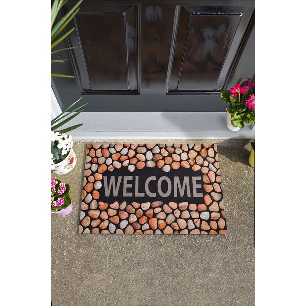 PVC-ovimatto Linento Ivory, 40x60cm, ruskea