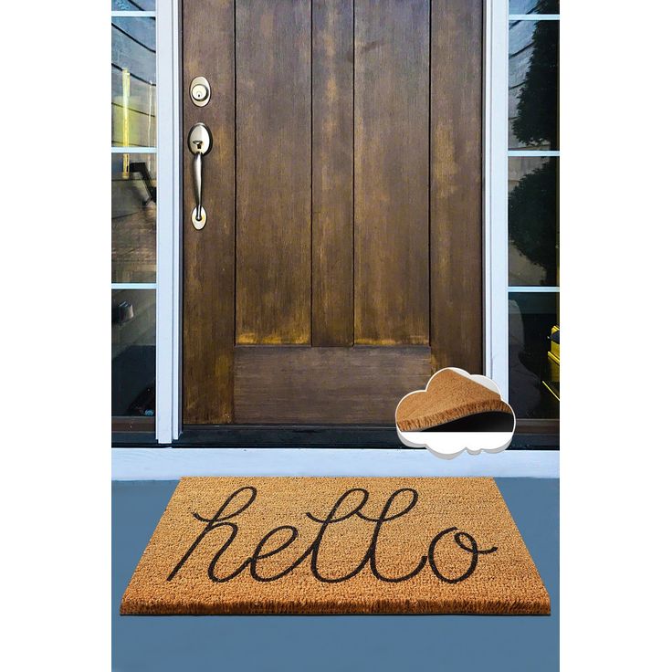 Ovimatto Linento Hello, 40x60cm, ruskea