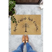 PVC-ovimatto Linento Leaf Casting, 40x60cm, beige