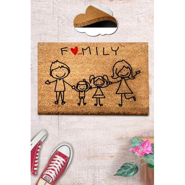 Ovimatto Linento Coco Family, 40x60cm, ruskea