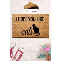 Ovimatto Linento Coco You Like Cats, 40x60cm, ruskea
