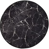 Pyöreä matto Linento Marble Ø100cm musta, Verkkokaupan poistotuote
