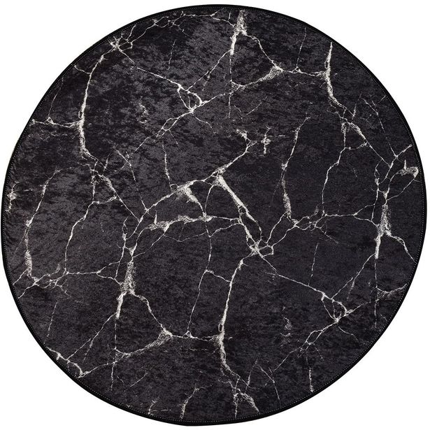 Pyöreä matto Linento Marble musta, eri kokoja