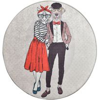 Pyöreä matto Linento Best Couple, Ø100cm, harmaa