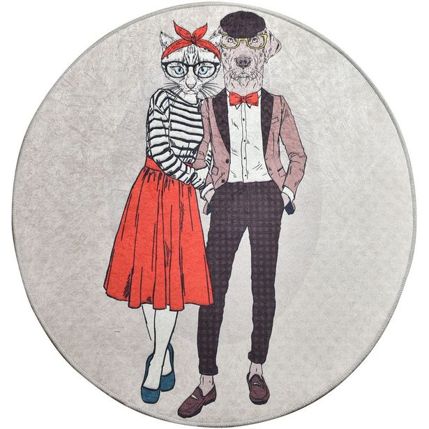 Pyöreä matto Linento Best Couple, Ø100cm, harmaa
